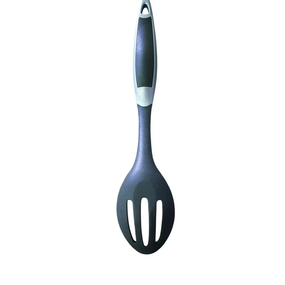 Amco Nylon Slotted Spoon Black Gray Heat Resistant Cooking Utensil